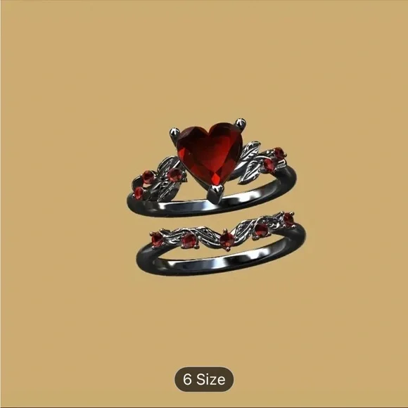 Double rings heart zirconia - Picture 8 of 13